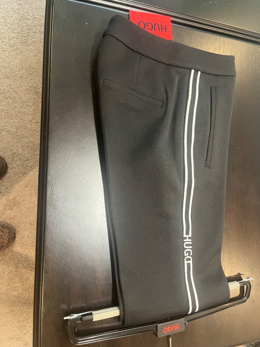 NEW HUGO BOSS Women Sport Straight Leg Black Pants w/tag Size 2 - Picture 3 of 4